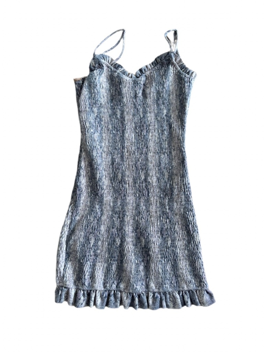 Storia Brown Snake Print Smocked Mini Dress - Size Large - EUC